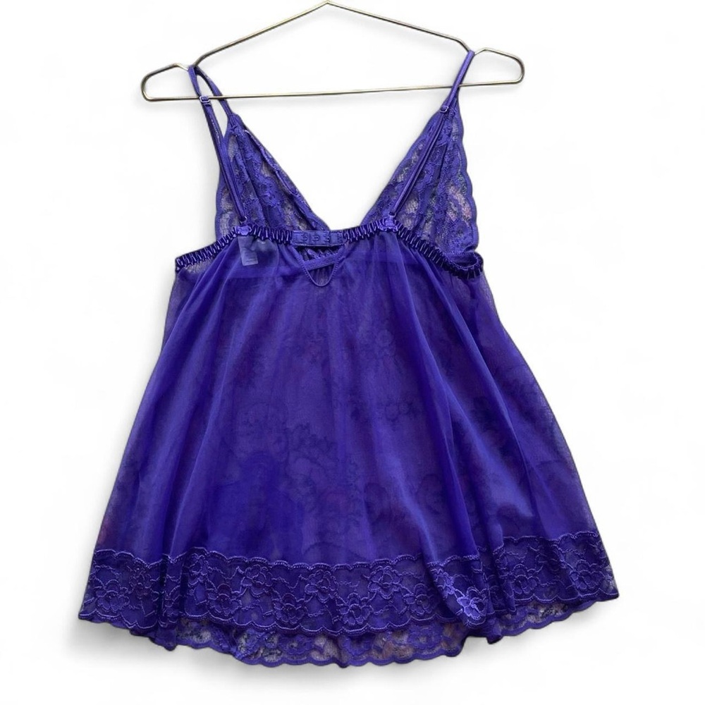 Vintage Frederick’s of Hollywood Purple Lace Babydoll Slip Dress – Y2K Lingerie - Picture 3 of 8